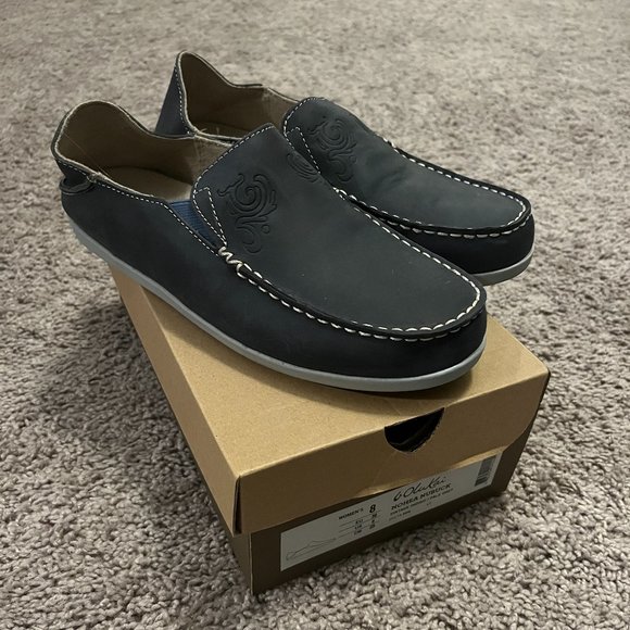 OluKai Shoes - Women's New Olukai Blue Slip On Loafers